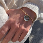 AZA - pulsera personalizable medalla dorada 20mm